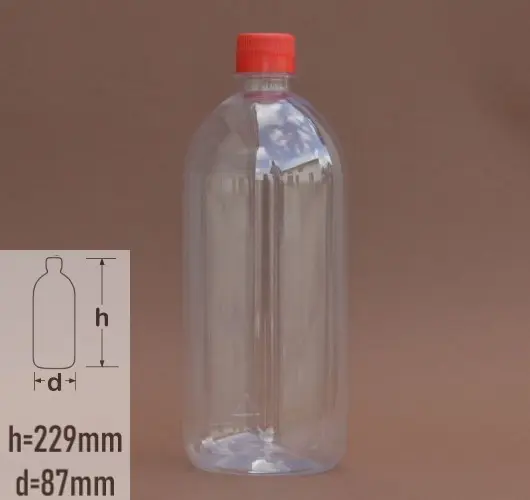 sticle PET 1 litru capac autosigilare rosu
